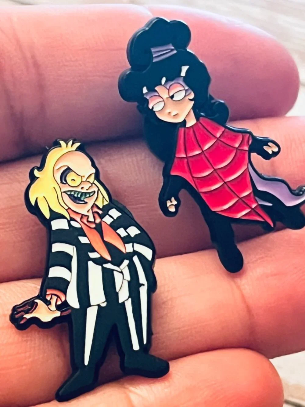 Beetlejuice and Lydia Collectible Enamel Pin Set of 2 NEW 547